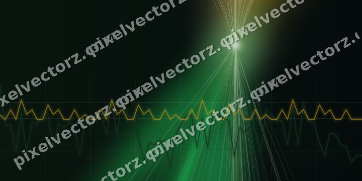 Glowing neon chart background in green and amber
