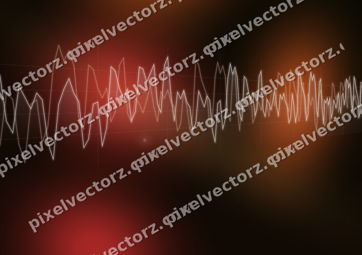 Glowing neon chart background in red and orange