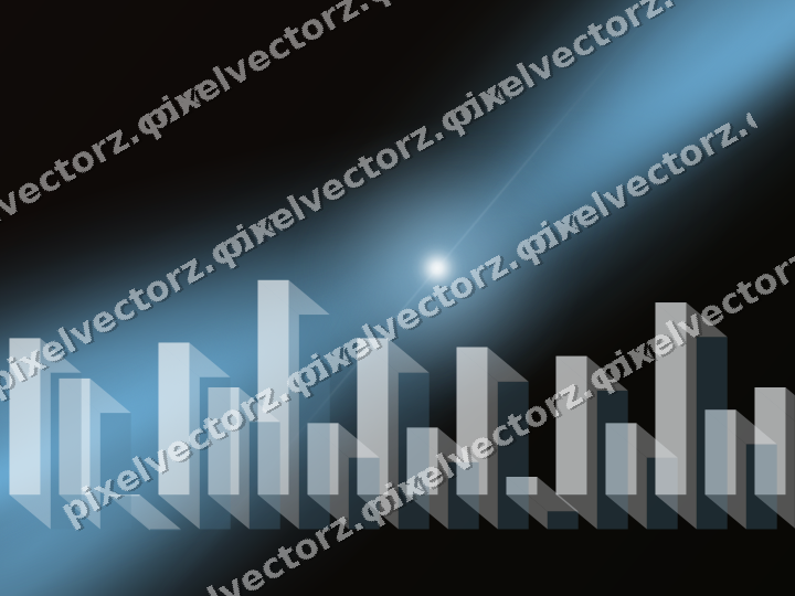 Glowing neon chart background in cyan and red