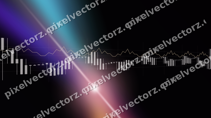 Glowing neon chart background in pink and amber