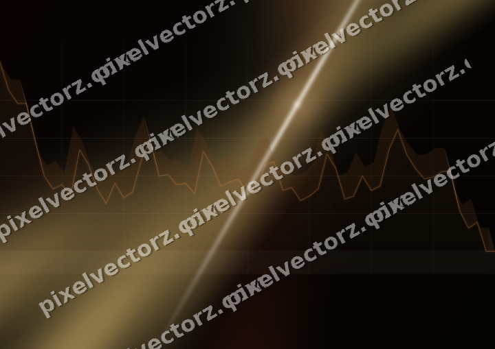 Glowing neon chart background in orange and amber