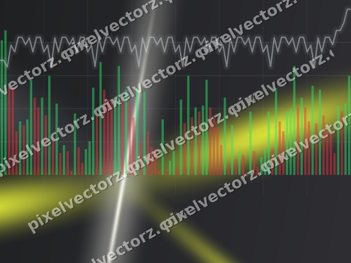 Glowing neon chart background in yellow and grey