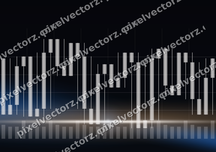 Glowing neon chart background in blue and orange