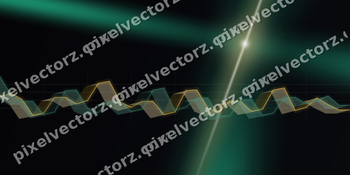 Glowing neon chart background in amber and green