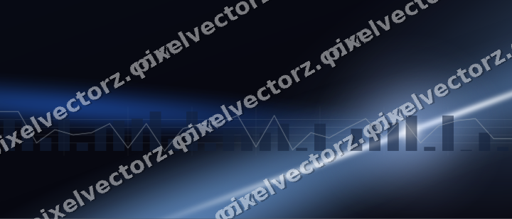 Glowing neon chart background in blue