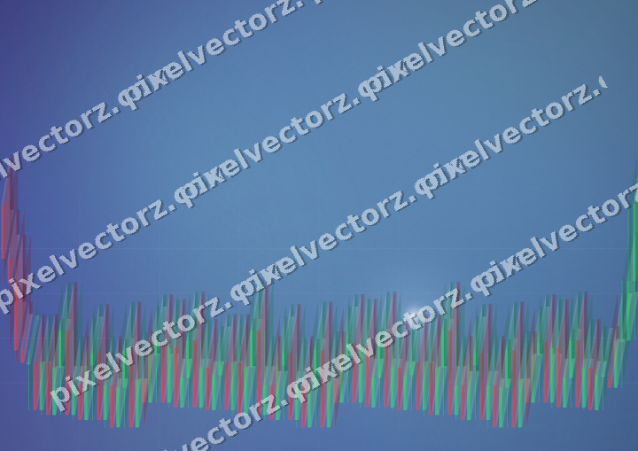 Glowing neon chart background in blue and cyan