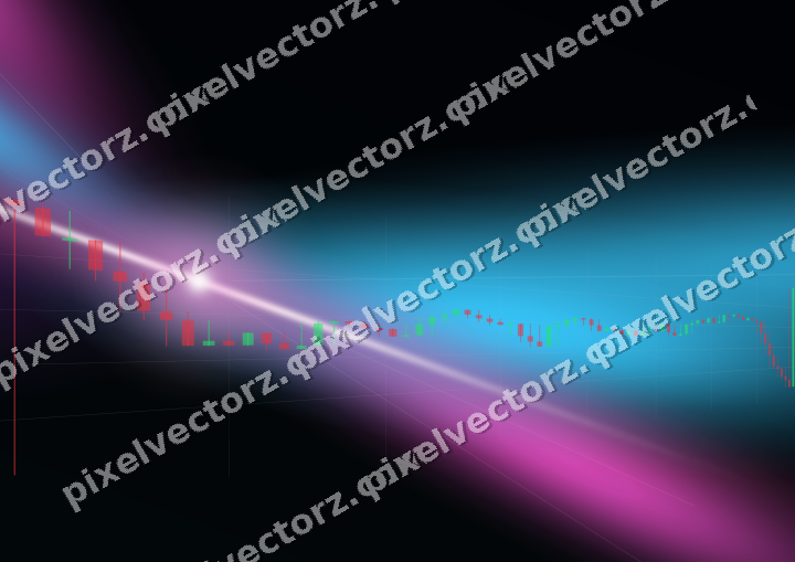 Glowing neon chart background in magenta and purple