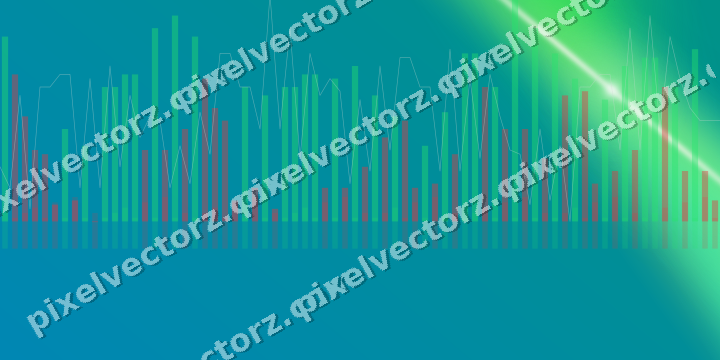 Glowing neon chart background in green and lime