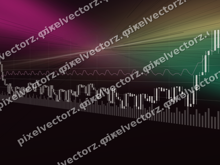 Glowing neon chart background in magenta and pink