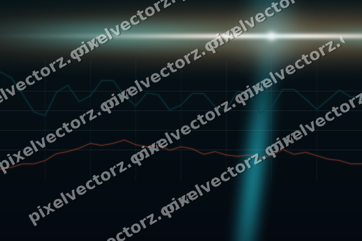 Glowing neon chart background in teal and orange