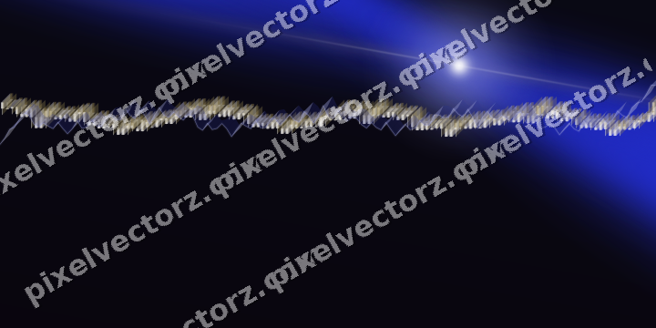 Glowing neon chart background in blue and amber