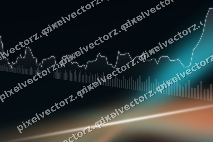 Glowing neon chart background in teal and orange