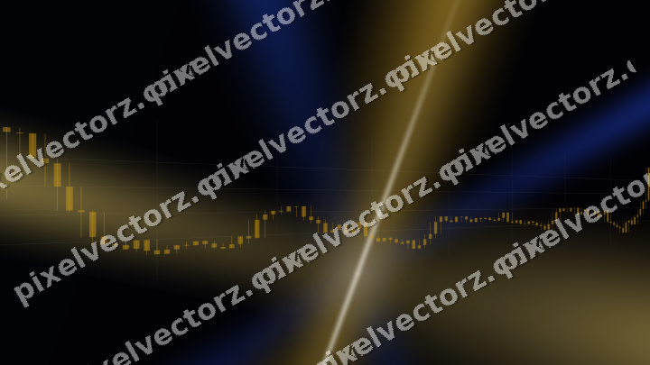 Glowing neon chart background in amber and blue