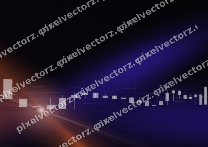 Glowing neon chart background in orange and blue