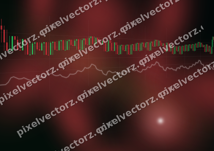 Glowing neon chart background in red and orange