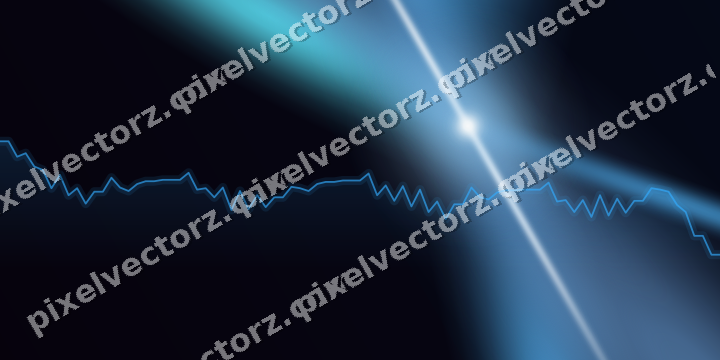 Glowing neon chart background in cyan and blue