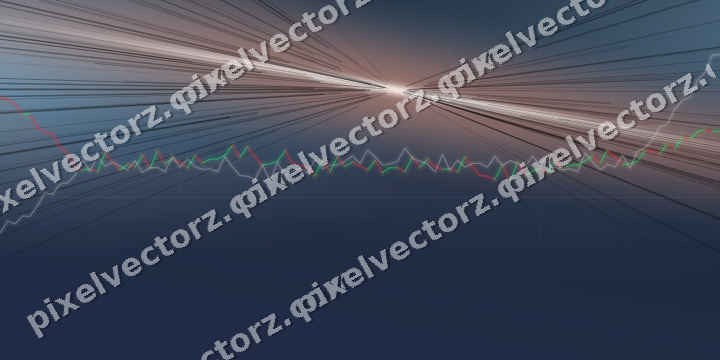 Glowing neon chart background in orange and cyan