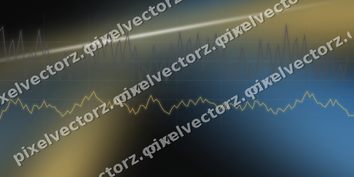 Glowing neon chart background in blue and amber