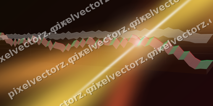 Glowing neon chart background in orange and amber