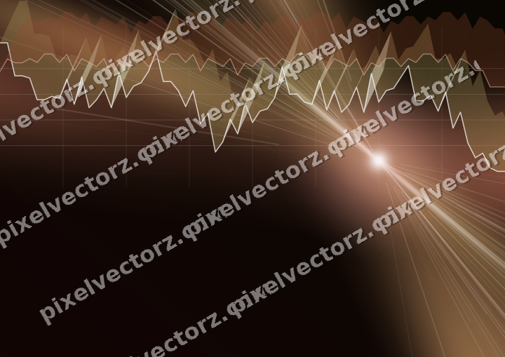 Glowing neon chart background in red and orange