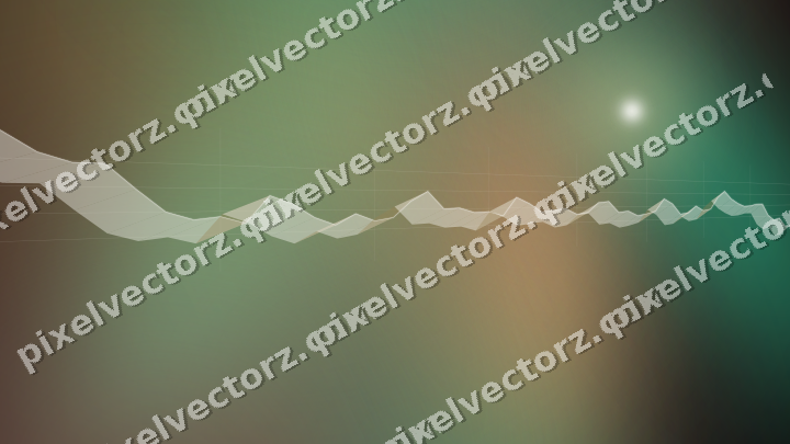 Glowing neon chart background in amber and green