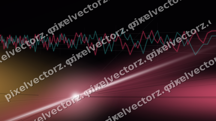 Glowing neon chart background in pink and amber