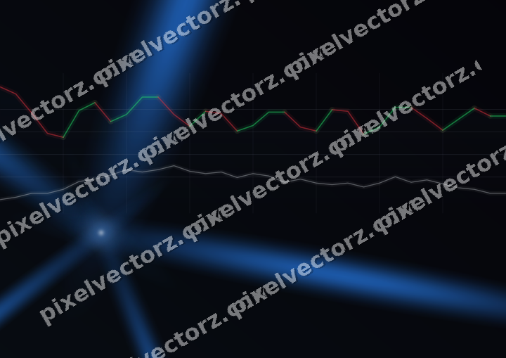 Glowing neon chart background in blue and orange