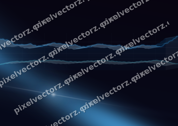 Glowing neon chart background in cyan and blue