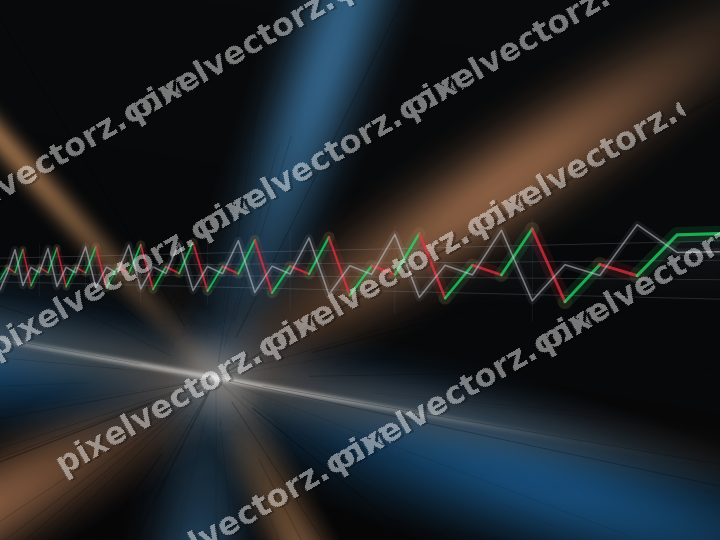 Glowing neon chart background in blue and orange