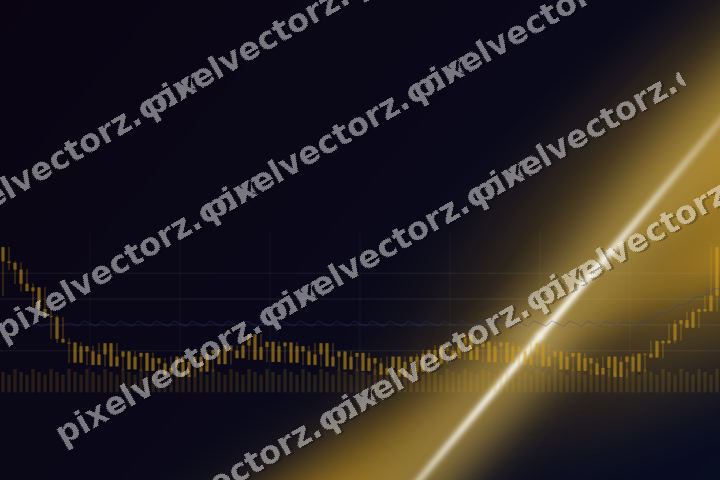 Glowing neon chart background in amber and blue