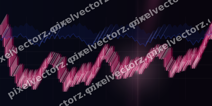 Glowing neon chart background in pink and blue