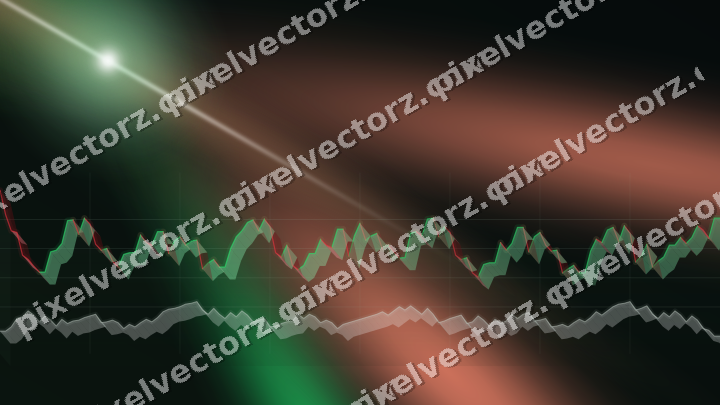 Glowing neon chart background in green and red