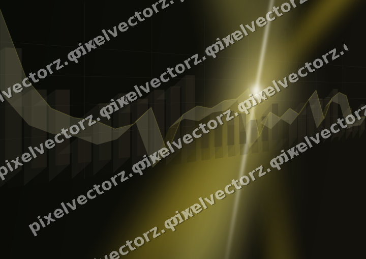 Glowing neon chart background in amber and yellow