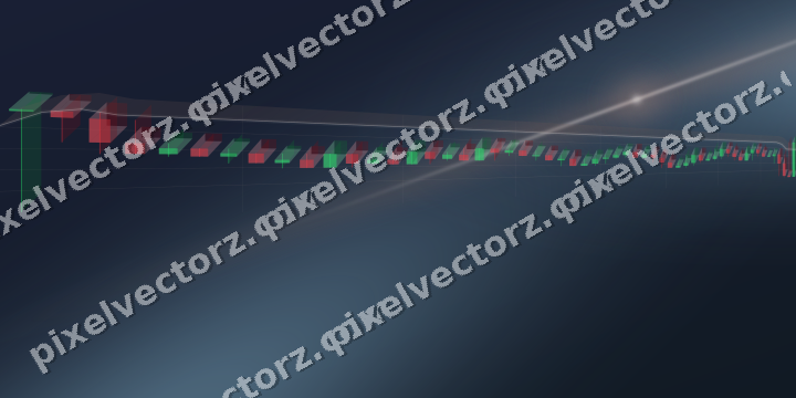 Glowing neon chart background in orange and cyan
