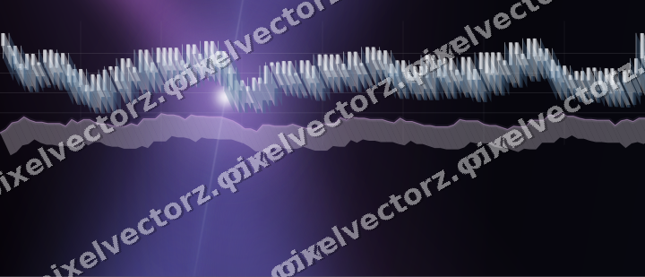 Glowing neon chart background in purple and blue