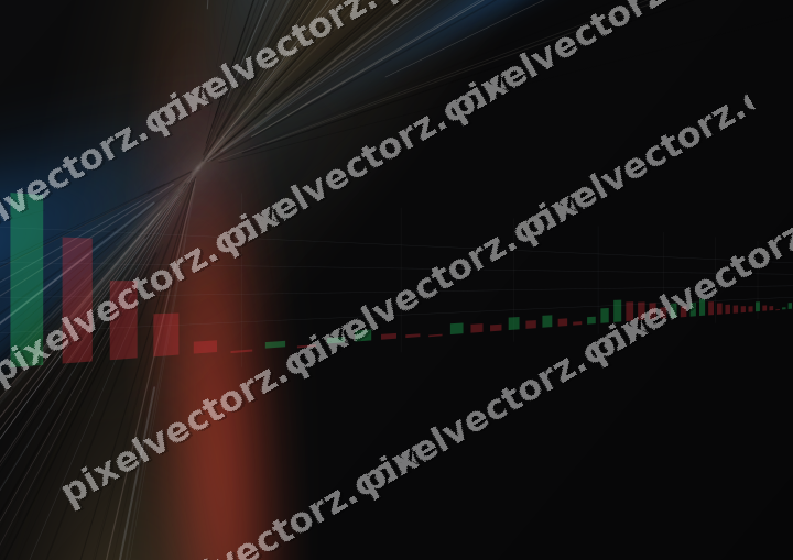 Glowing neon chart background in blue and red