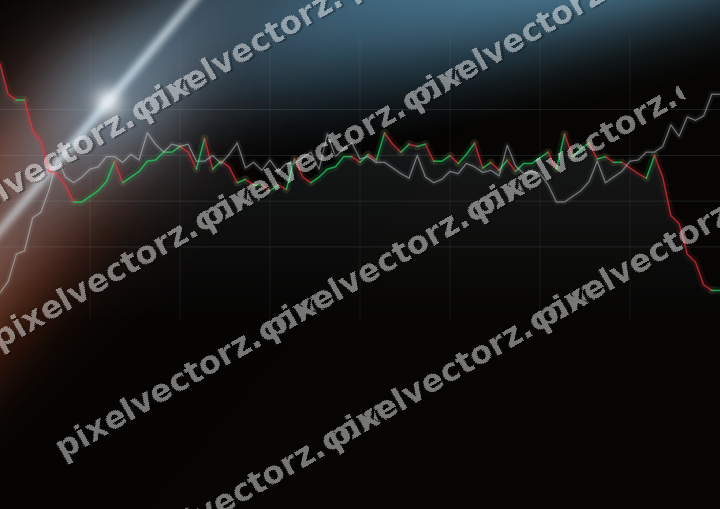 Glowing neon chart background in cyan and red