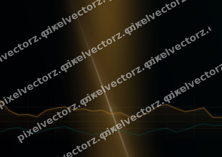 Glowing neon chart background in amber and teal