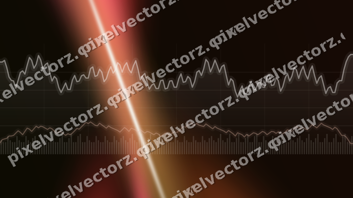 Glowing neon chart background in red and orange