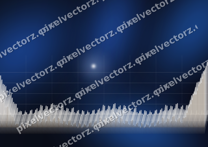 Glowing neon chart background in blue and red