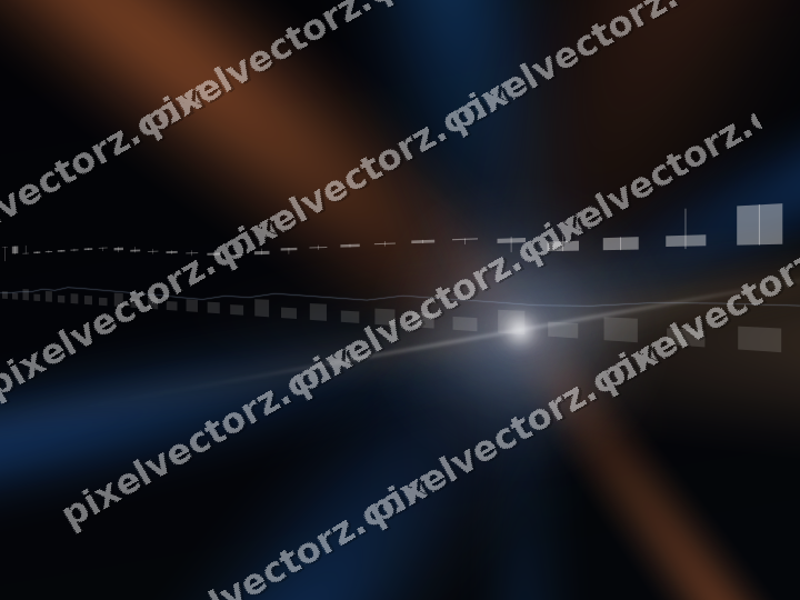 Glowing neon chart background in blue and orange