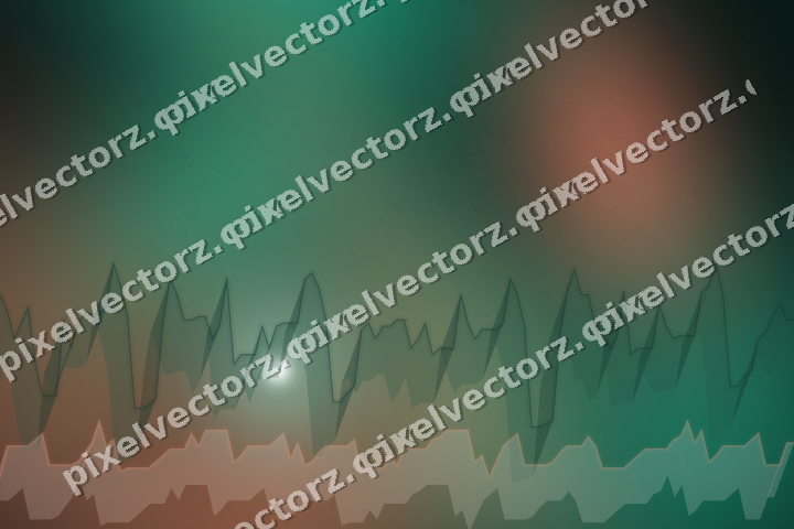 Glowing neon chart background in green and orange