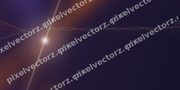 Glowing neon chart background in orange and blue