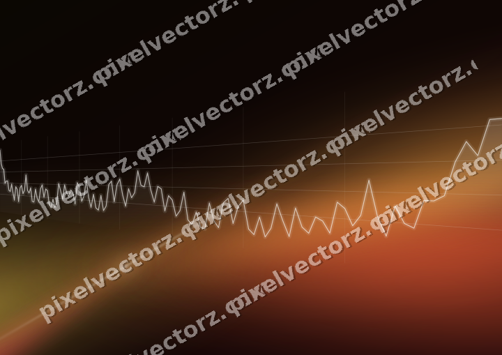 Glowing neon chart background in orange and amber