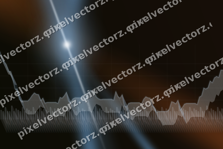 Glowing neon chart background in blue and orange