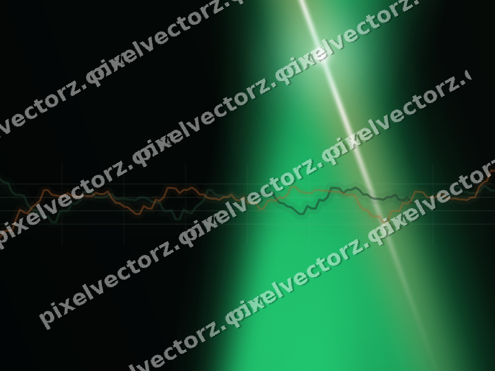 Glowing neon chart background in green and orange
