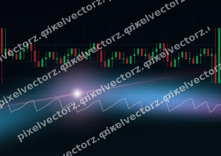 Glowing neon chart background in magenta and purple