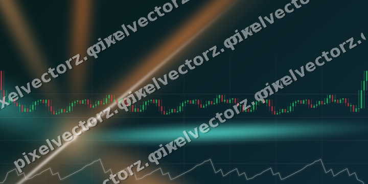 Glowing neon chart background in orange and teal