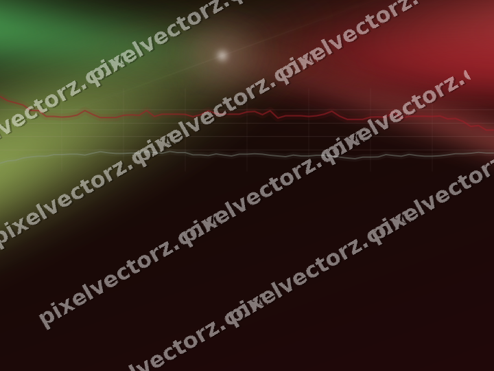 Glowing neon chart background in red and green