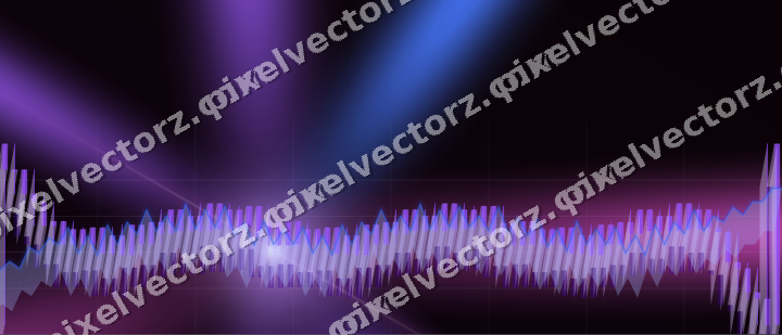 Glowing neon chart background in purple and blue